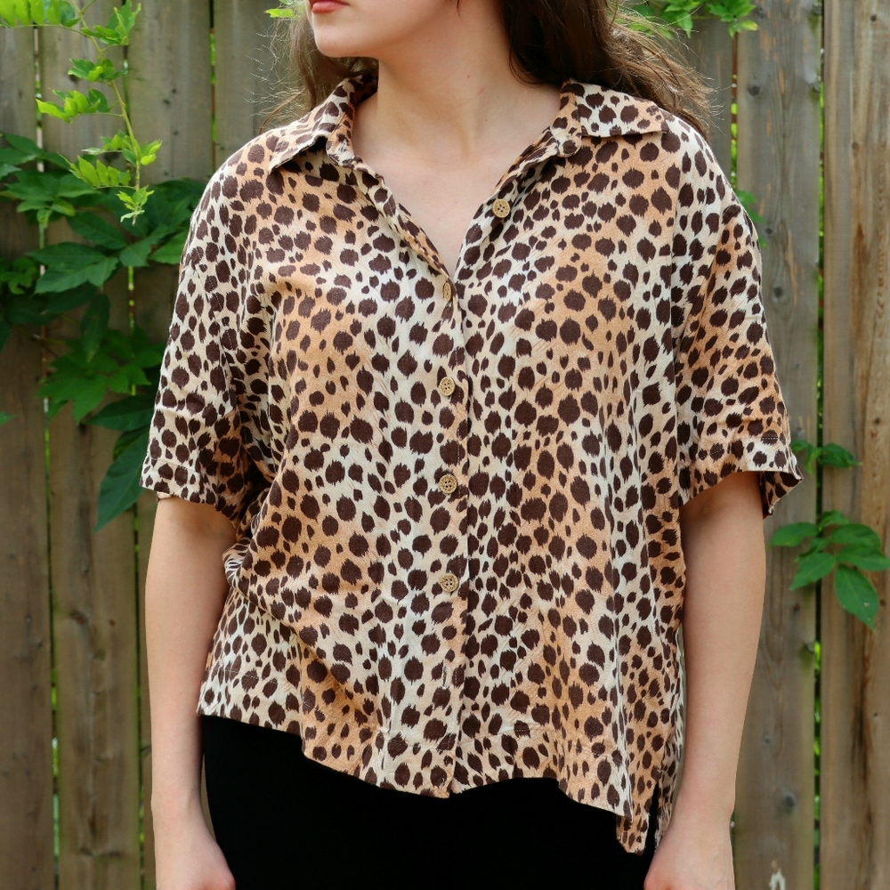 Vintage Cheetah Print Blouse